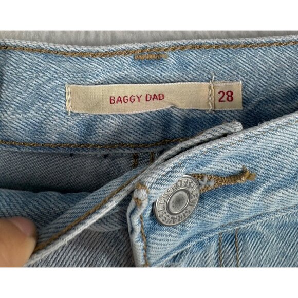 Levis baggy dad jeans light wash 90s retro relaxed retro boho sz 28 - Picture 4 of 11